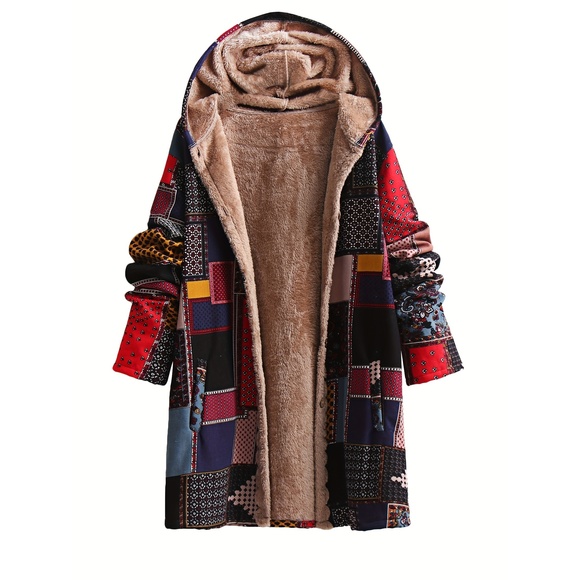 [Large Warm Hooded Sweatshirt Jacket] Women's Hooded Sweatshirt Warm Plush Jacke - Picture 1 of 7